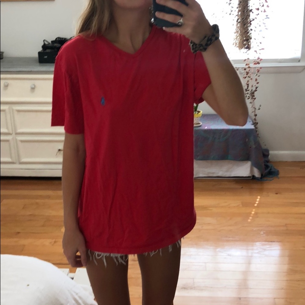 Men’s red polo T-shirt